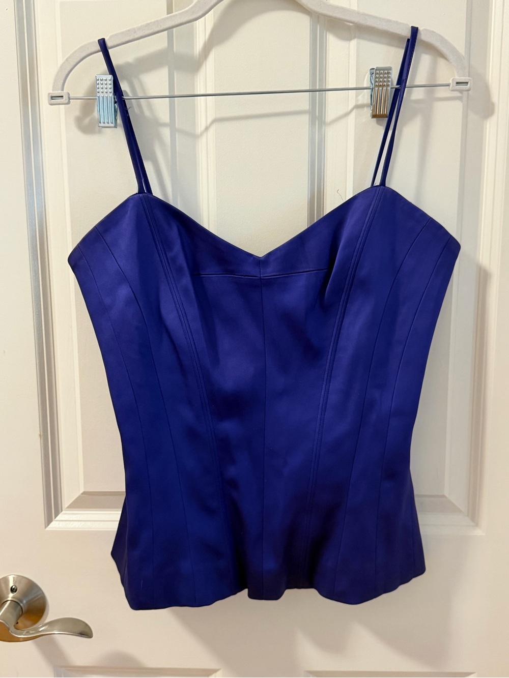 In Add Minus Royal Blue Satin Corset Cami Top Size 8